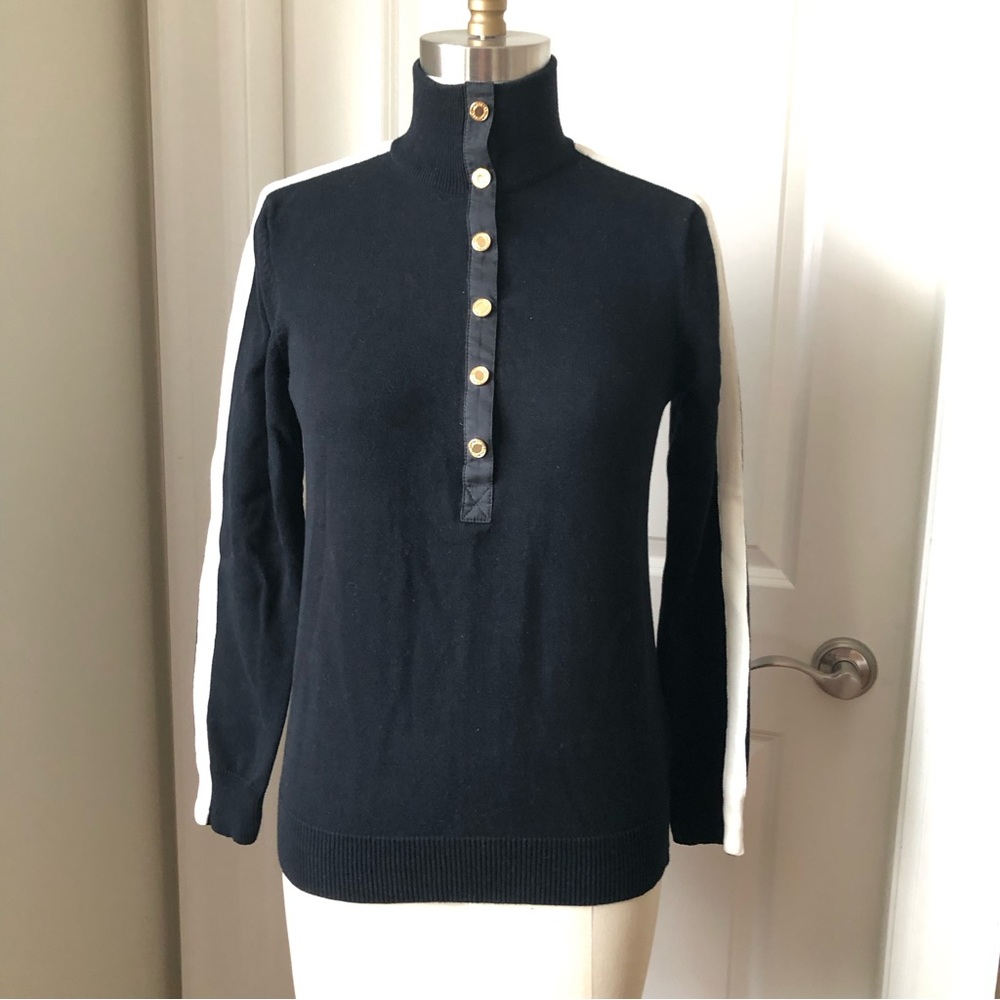 Ralph Lauren 1/4 quarter Gold Snap Button Sporty Cotton Pullover